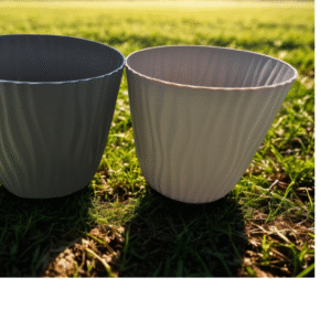 Set 3 Maceta Autorregante de Polipropileno | Diseño Ondulado Moderno Negro y Café