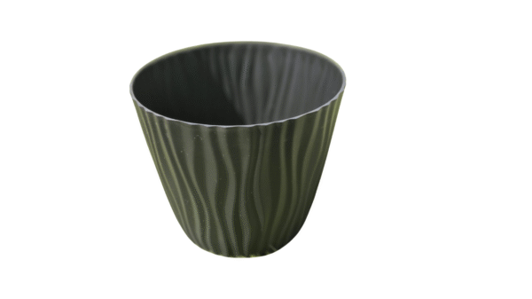 Diseño sin título (17) Set 3 Maceta Autorregante de Polipropileno Color Negro| Diseño Onda | Ideal para Plantas Medianas