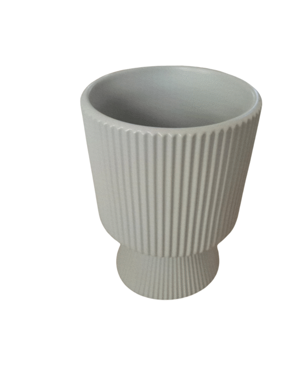 Macetero de Cerámica Estriado (Decoración Interior)