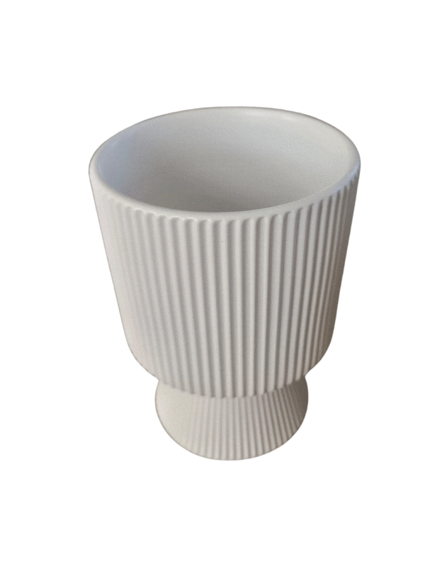 Macetero de Cerámica Estriado (Decoración Interior)