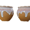 Diseño sin título (25) Pack 2 Maceteros de Cerámica "Dripping Glaze" Naranja y Rosa | Diámetro 10cm