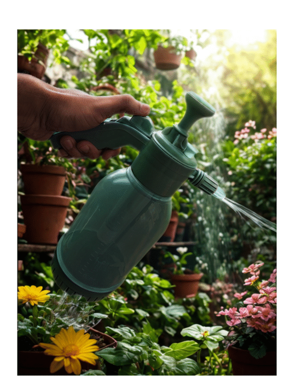 Diseño sin título (6) Pulverizador a Presión Profesional 2 Litros | Control Ajustable y Diseño Bicolor (Gris/Turquesa)