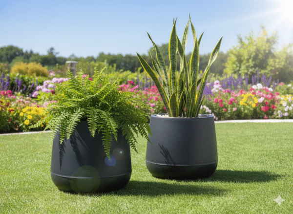 Gemini_Generated_Image_l43ouul43ouul43o Macetero Auto-Regante Grande Negro - Diseño Curvado Moderno