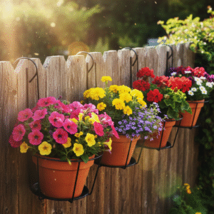 Porta Macetero Colgante de Acero Negro - Balcón y Terraza