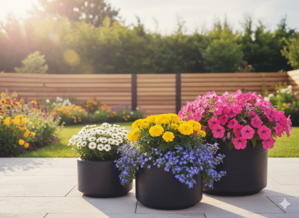 Gemini_Generated_Image_w1phf7w1phf7w1ph Pack 3 Maceteros Cilíndricos Grandes Diseño Acanalado Horizontal - Negro