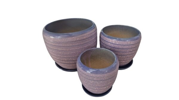 WhatsApp Image 2025-11-03 at 16.02.43 (1) Juego de 3 Macetas de Cerámica Texturizada con Plato - Estilo Nórdico (Varios Colores)