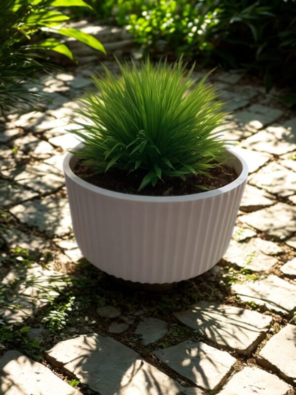 Set 2Maceteros  Texturizado Acanalado  Colores Pastel y Diseño Moderno