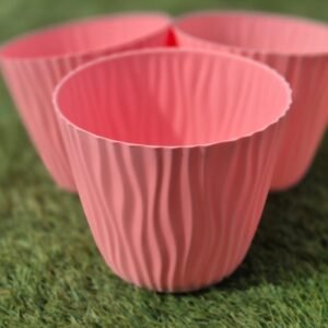 Set 3 Macetas Autorregante  | Rosado y Morado Claro | Diseño de Ondas y Base Estable