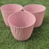 Set 3 Macetas Autorregante  | Rosado y Morado Claro | Diseño de Ondas y Base Estable