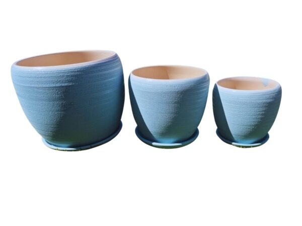 WhatsApp Image 2025-11-12 at 09.54.34 Juego de 3 Macetas de Cerámica Texturizada con Plato - Estilo Nórdico (Varios Colores)