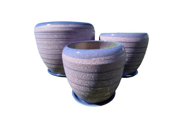 WhatsApp Image 2025-11-12 at 09.54.36 (1) Juego de 3 Macetas de Cerámica Texturizada con Plato - Estilo Nórdico (Varios Colores)