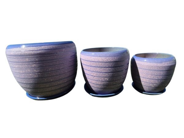 WhatsApp Image 2025-11-12 at 09.54.36 (2) Juego de 3 Macetas de Cerámica Texturizada con Plato - Estilo Nórdico (Varios Colores)