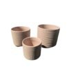 Set 3 Maceteros de Cerámica Estriada Diseño Moderno