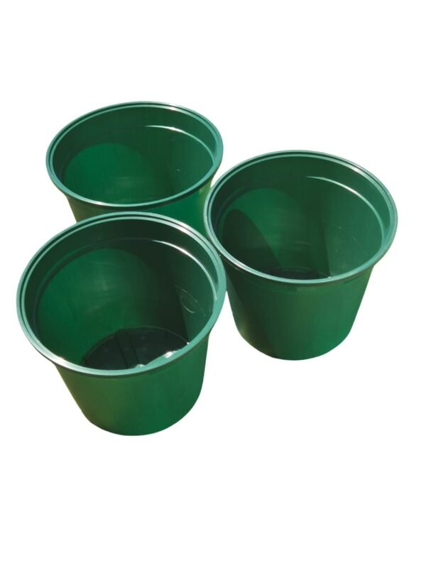 Pack 3 Maceteros Grandes HDPE - Material de Alto Rendimiento Color Verde Ø31cm
