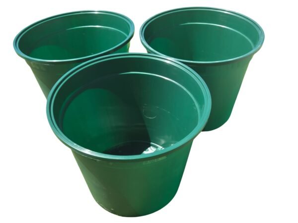 Pack 3 Maceteros Grandes HDPE - Material de Alto Rendimiento Color Verde Ø31cm